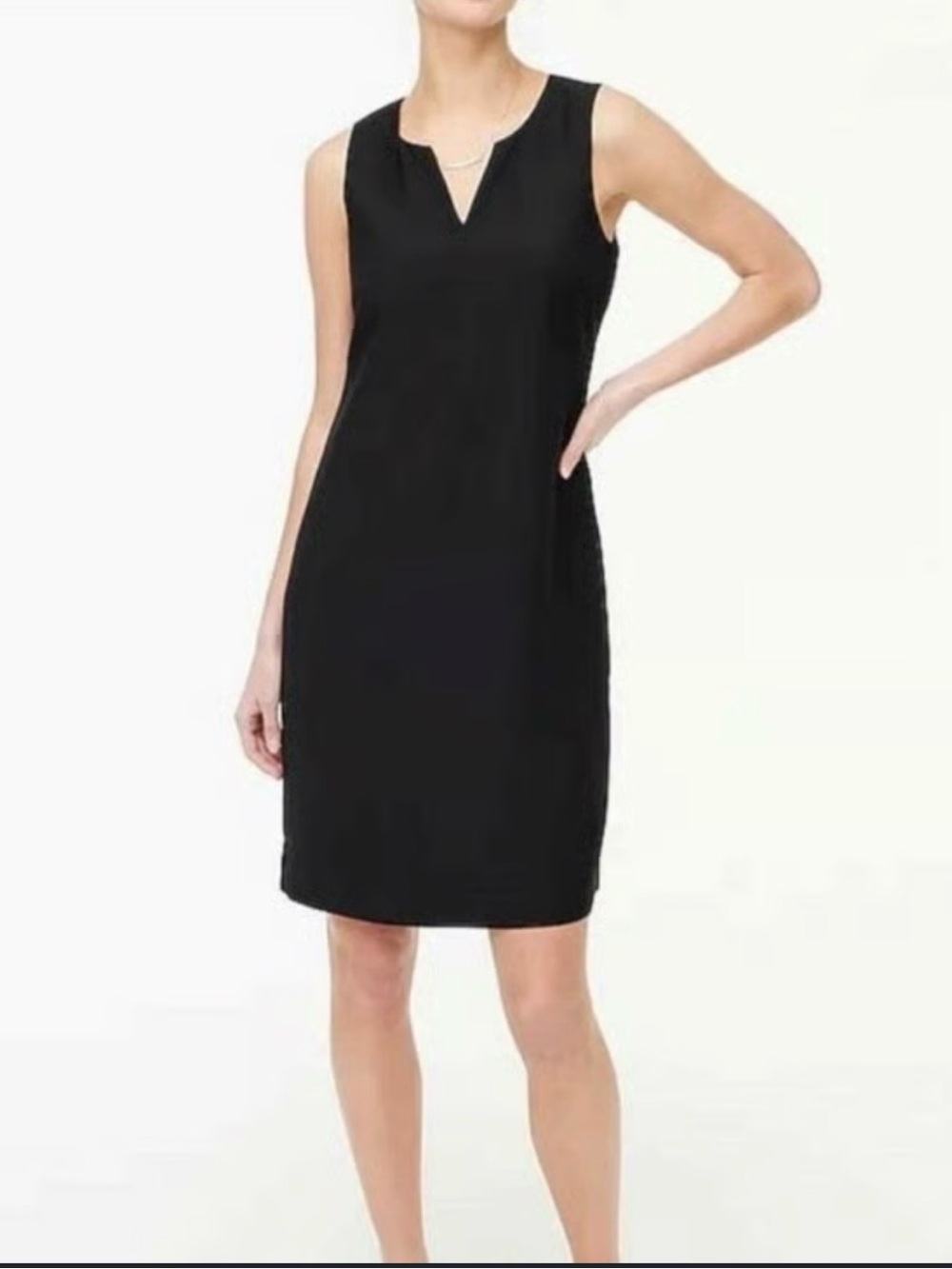 Catherine Malandrino Black Sleeveless V-Notch Sheath Dress